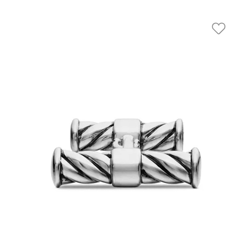 David Yurman Silver Cable Cufflinks